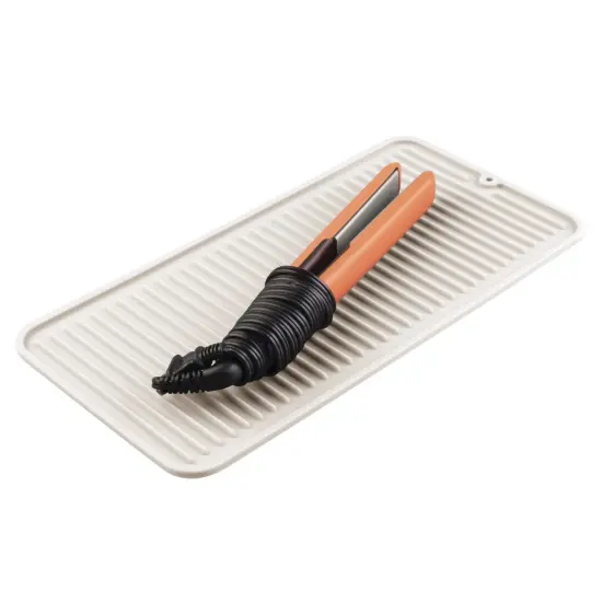mDesign Silicone Heat-Resistant Hair Care Styling Tool Mat Tray {1}
