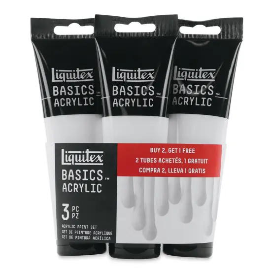 Liquitex Basics Acrylic Paints - Set of 3, Titanium White, 118 ml {1}