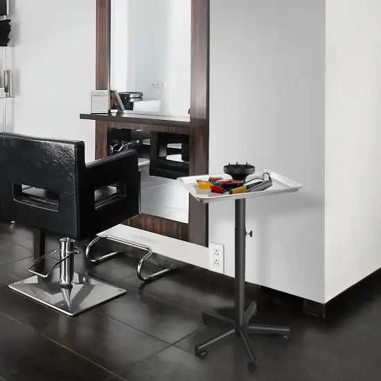 Saloniture Aluminum Salon Instrument Tray, Heavy-Duty Metal Rolling Base {11}