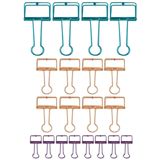 Wrapables Hollow Binder Clips for Office in Assorted Sizes, Paper Clamps, Paper Clips (Set of 20) {1}