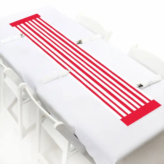 Big Dot of Happiness Red Stripes - Petite Simple Party Paper Table Runner - 12 x 60 inches {1}