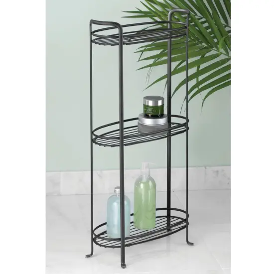 mDesign Vertical Standing Bathroom Shelving Unit Tower with 3 Baskets {2}