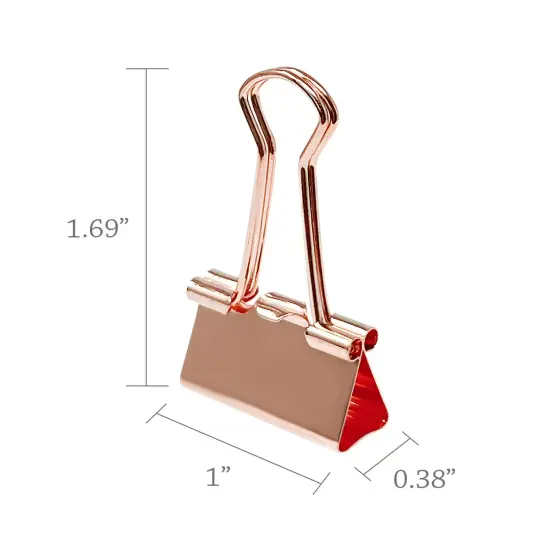 Wrapables Rose Gold Binder Clips for Office, Paper Clamps, Paper Clips Small {8}