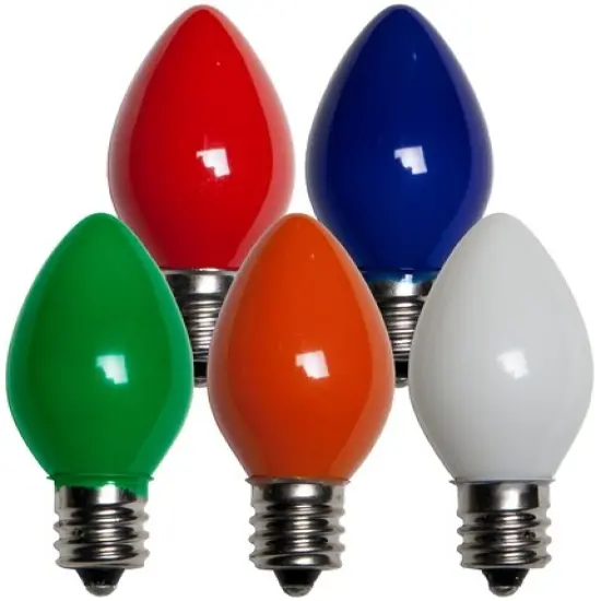 25 Bulbs - C7 Opaque Multicolor, 5 Watt lamp {1}