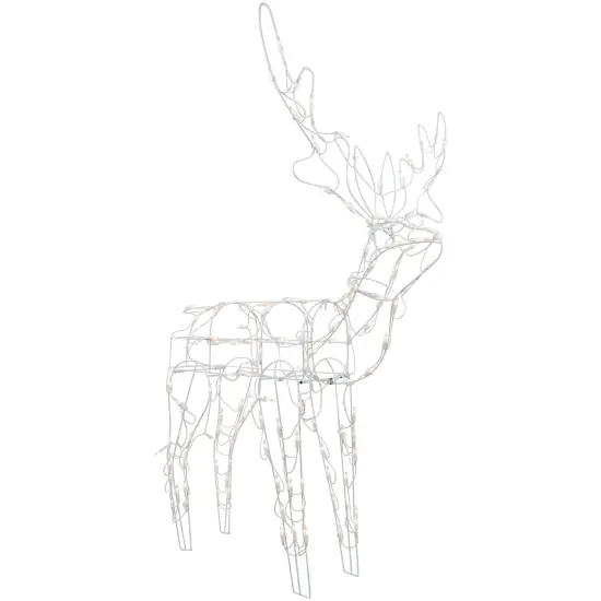 Northlight 48" Lighted White Standing Reindeer Outdoor Christmas Yard Decoration {1}