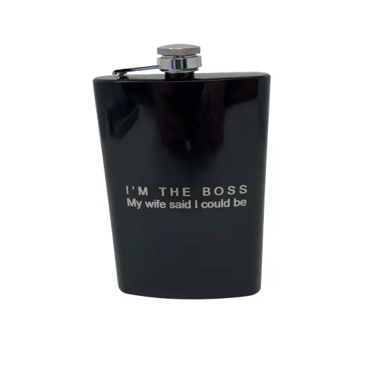 8oz Im the boss my wife said I could be Black Flask {6}