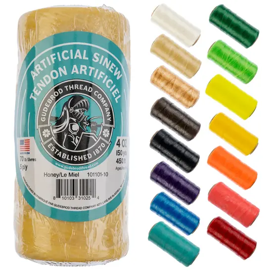 Gudebrod 70lb. 5-Ply Artificial Sinew Thread, 150yd. | Made in USA Honey {1}
