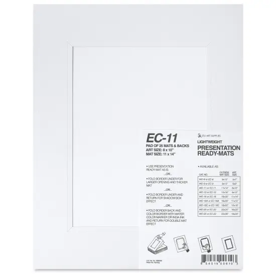 Stu-Art Economy Ready-Mats with Backing - 11" x 14", Pkg of 25 {1}