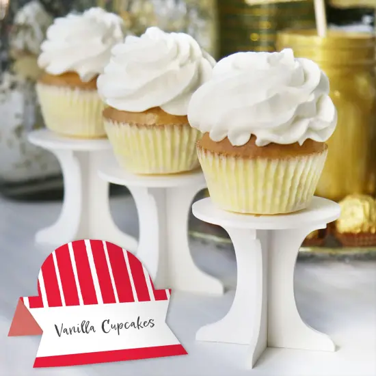 Big Dot of Happiness Red Stripes - Simple Party Decorations Tent Buffet Card - Table Setting Name Place Cards - Set of 24 {6}