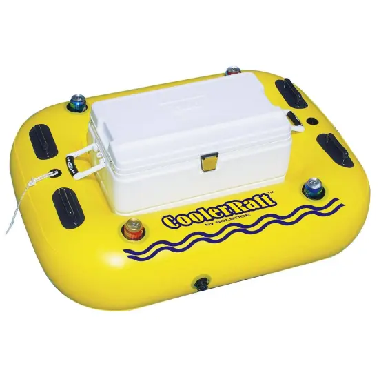 Swim Central Inflatable Swimming Pool Cooler Raft Float - 55" - Yellow and Black {1}