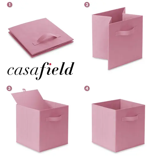 Casafield Set of 12 Collapsible Fabric Cube Storage Bins - 11" Foldable Cloth Baskets for Shelves, Cubby Organizers & More {6}