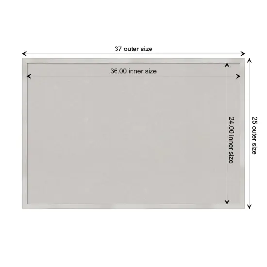 Svelte Wood Framed Corkboard, Grey Cork Svelte Silver {3}
