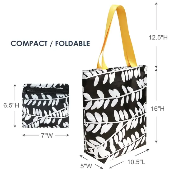 Wrapables Carryall Shopping Travel Tote Bag with Durable Ripstop Polyester - Foldable, Waterproof, and OEKO-TEX Certified Small, Foliage {2}