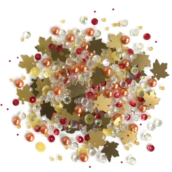 Buttons Galore Sparkletz DIY Craft Embellishments 30 Grams - 3 Packs of Fall Foliage {1}