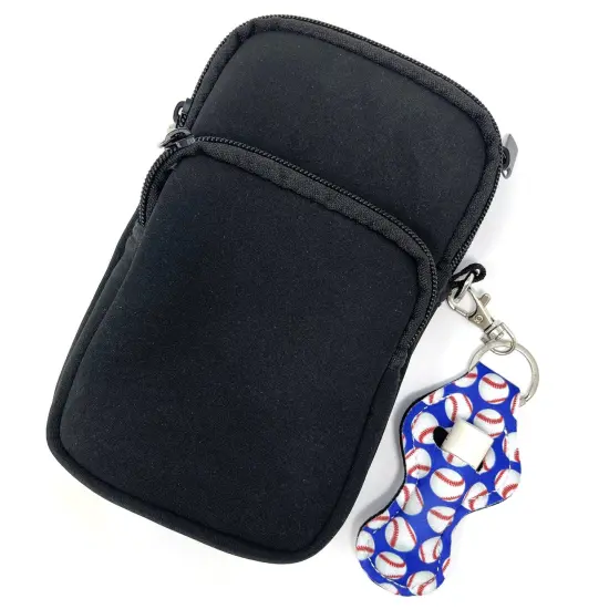 Wrapables 10 Pack Chapstick Holder Keychain with 10 Pieces Metal Clasps Play Ball {4}