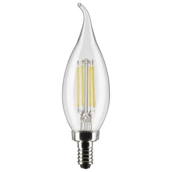 Satco 5.5w CA10 LED 4000K Candelabra Base Dimmable - 60w equiv Cool White {1}