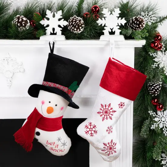 Northlight Embroidered "Let It Snow" Snowman Christmas Stocking - 19" White {1}