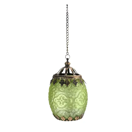 Midwest 6.25" Lime Green Chic Bohemian Glass Tea Light Candle Holder Lantern {3}