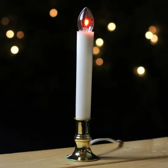 Northlight Single Flicker Flame Christmas Candle Lamp - 8.75" White {3}