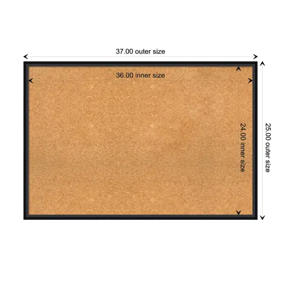 Lucie Wood Framed Corkboard, Natural Cork Lucie Black {3}