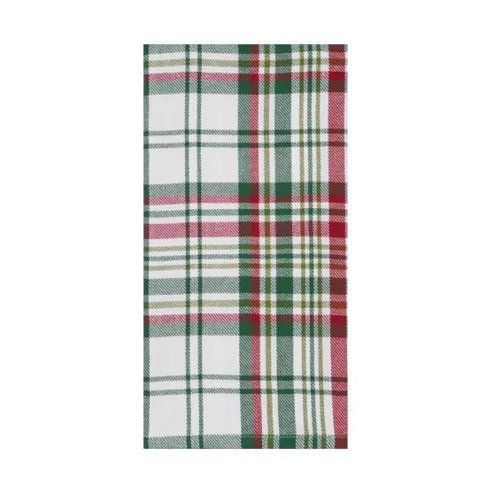 27' X 18" Joel Plaid Woven Cotton Kitchen Dish Towel Red White and Blue Plaid {3}