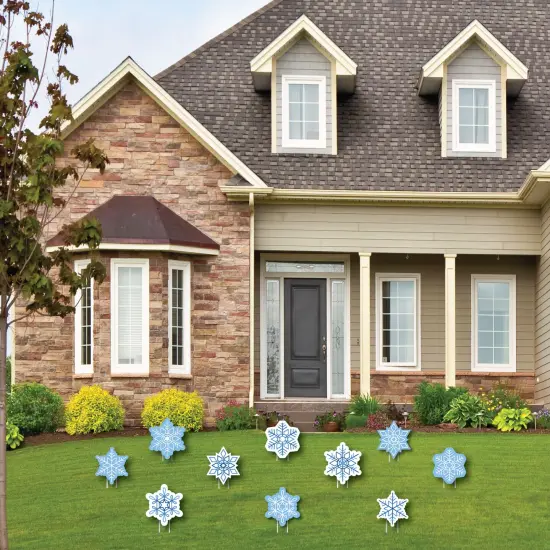 Big Dot of Happiness Blue Snowflakes - Lawn Decorations - Outdoor Winter Holiday Party Yard Decorations - 10 Piece {3}