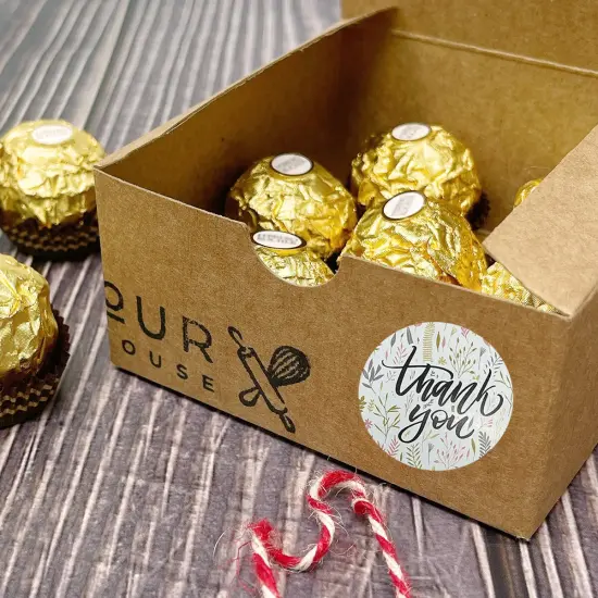 Wrapables 1.5" / 2" Thank You Stickers Roll, Sealing Stickers and Labels for Boxes, Envelopes, Bags, Small Businesses, Weddings, Parties (500pcs) Kitties & Cups {8}