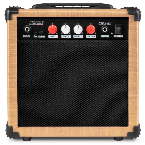 LyxPro Electric Guitar Amp, 20w Portable Mini Amplifier Natural {1}