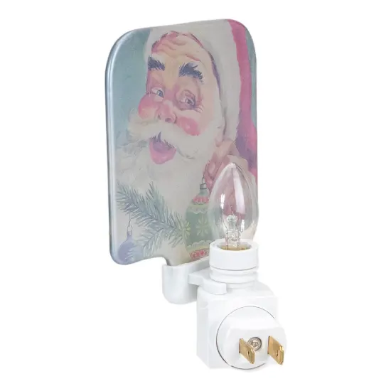 Northlight Santa Holding an Ornament Glass Christmas Night Light - 4" Multi {5}