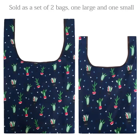 Wrapables JoliBag Collection Reusable Shopping Bag (Set of 2) Cactus Party {3}