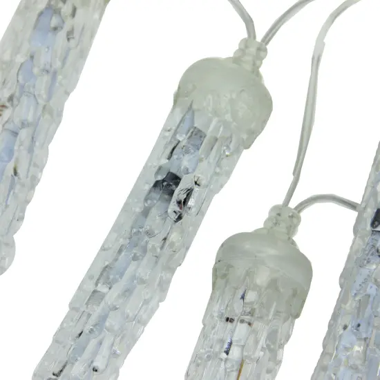 Northlight LED Transparent Dripping Icicles Christmas Tube Lights - Polar White - 14.25' Clear Wire - 16ct {3}
