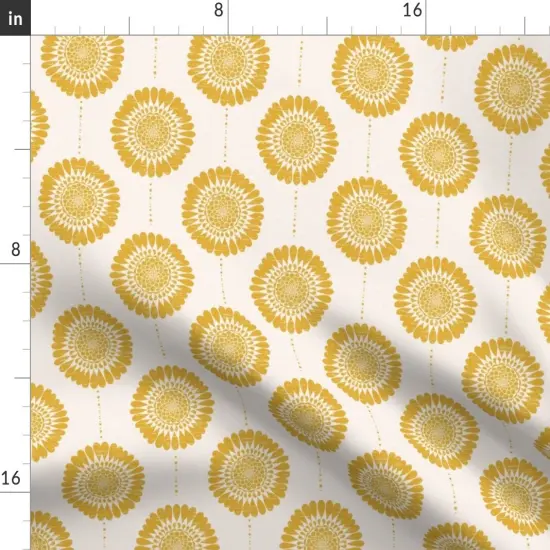 Various Fabrics by the Yard or Fat Quarter Floral Sunflower Boho Yellow Custom Printed Fabric by Spoonflower {2}