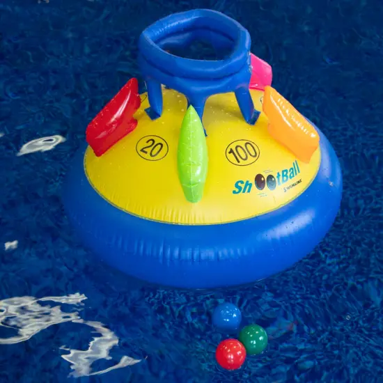 Swim Central Inflatable Shootball Floating Swinmming Pool Game - 24" Blue {3}