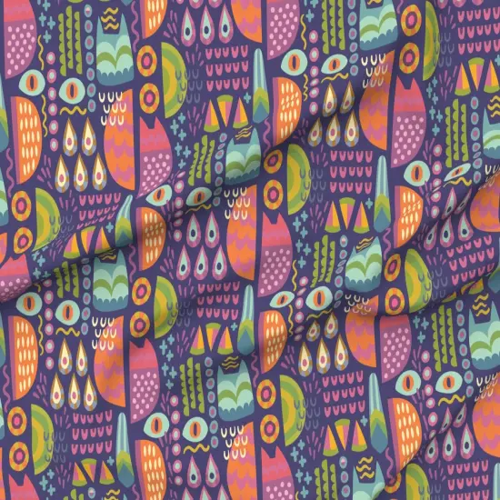 Various Fabrics by the Yard or Fat Quarter Whimsical Strigiforme Raptor Modern Custom Printed Fabric by Spoonflower {6}