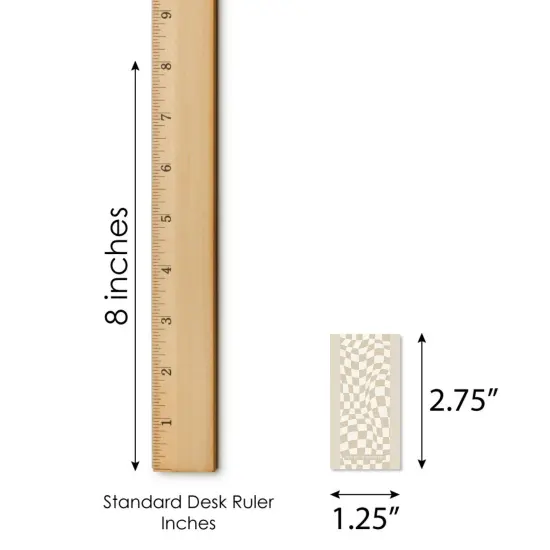 Big Dot of Happiness Tan Checkered Party - Mini Candy Bar Wrapper Stickers - Small Favors - 40 Count {6}