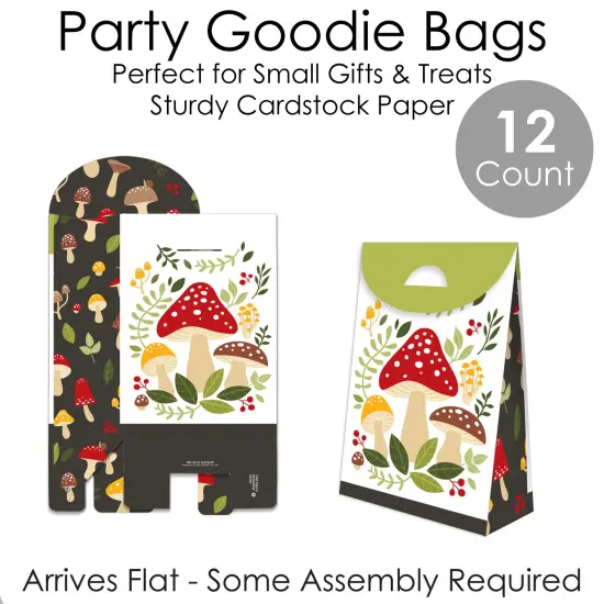Big Dot of Happiness Wild Mushrooms - Red Toadstool Party Gift Favor Bags - Party Goodie Boxes - Set of 12 {7}