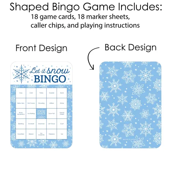 Big Dot of Happiness Blue Snowflakes - Bingo Cards and Markers - Winter Holiday Party Bingo Game - Set of 18 {4}
