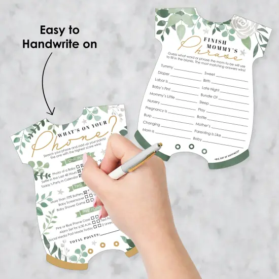 Big Dot of Happiness Boho Botanical Baby - 2-in-1 Greenery Baby Shower Cards - Activity Duo Games - Set of 20 {4}