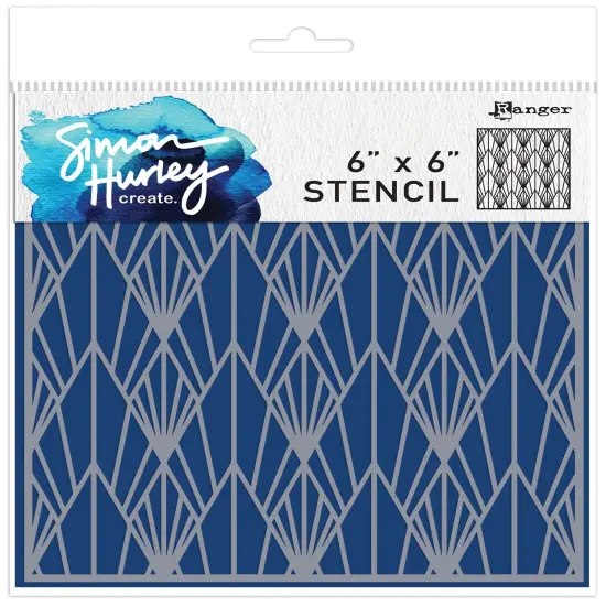Simon Hurley create. Layering Stencil 6"X6"-Deco Diamonds {1}