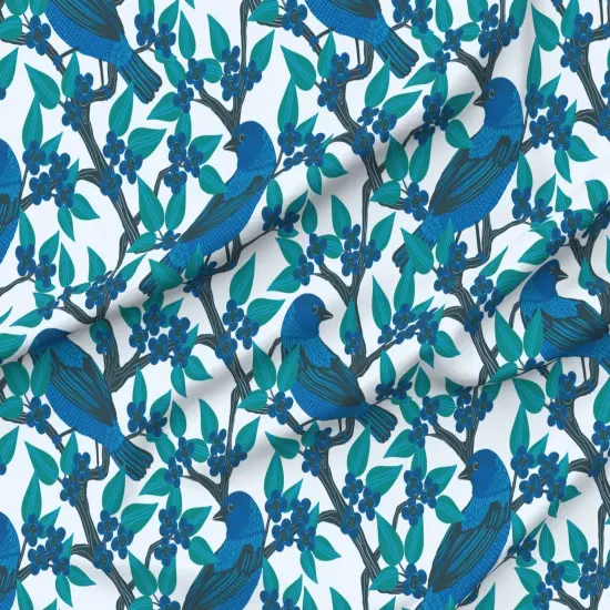Various Fabrics by the Yard or Fat Quarter Birds Woods Tree Branches Nature Large Scale Songbird Custom Printed Fabric by Spoonflower {6}