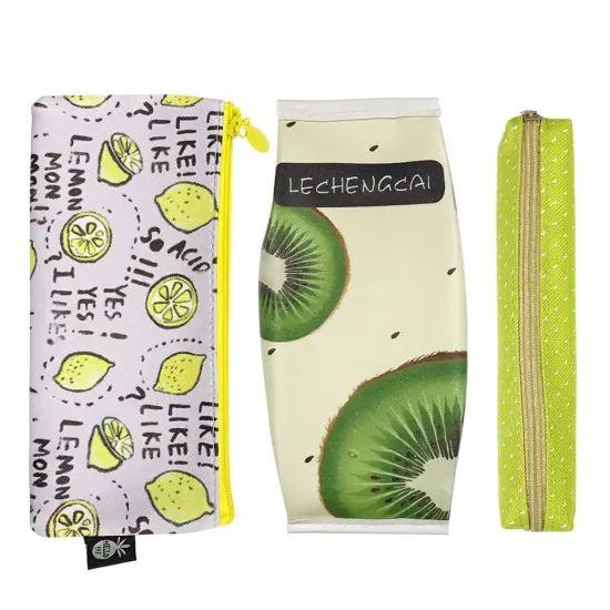 Wrapables Trendy Food Pencil Case and Stationery Pouches (Set of 3) Green {1}