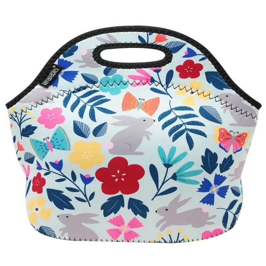 Wrapables Insulated Neoprene Lunch Bag Floral Rabbits {1}