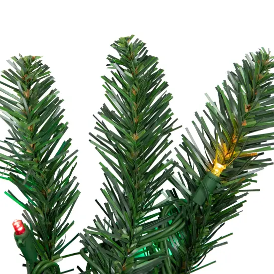 Northlight Pre-Lit Buffalo Fir Christmas Garland - 25' x 20" - Multi-Color LED Lights Green {7}