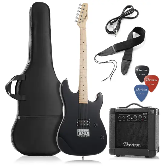 Davison Guitars Full Size Electric Guitar with 10-Watt Amp - Right Handed Beginner Kit with Gig Bag and Accessories {1}