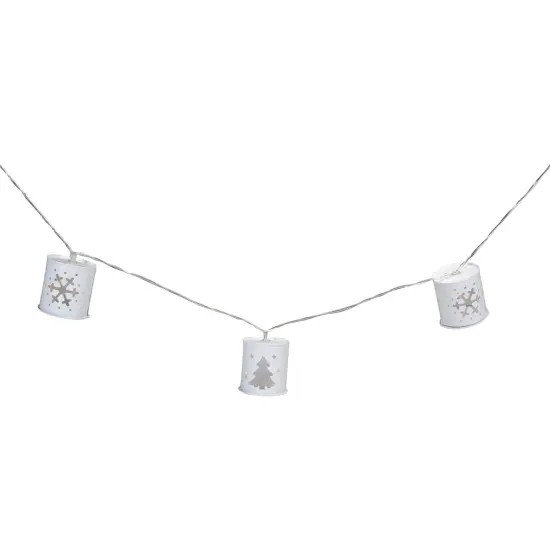 Northlight LED Mini Metal Lanterns Christmas Light Set - 6.25' Clear Wire - 10ct White {5}