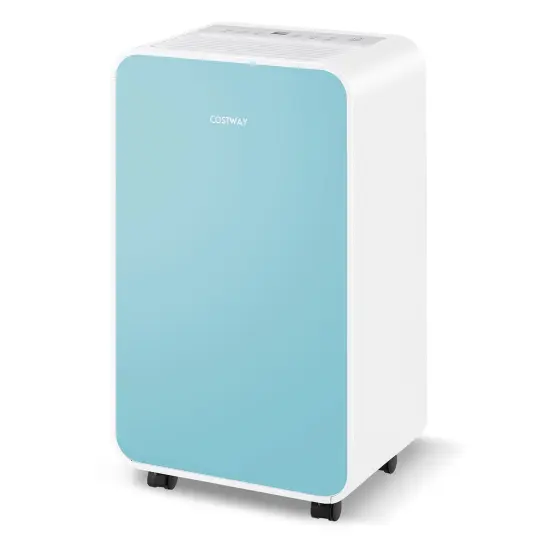 Costway Dehumidifier for Home Basement 32 Pints/Day 3 Modes Portable up to 2500 Sq. Ft Blue/Pink/Yellow {7}