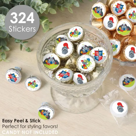 Big Dot of Happiness Calling All Knights and Dragons - Medieval Party or Birthday Party Small Round Candy Stickers - Party Favor Labels - 324 Count {3}