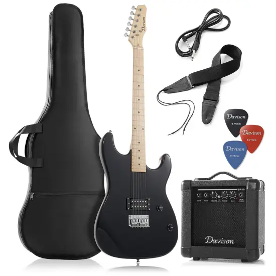 Davison Guitars Full Size Electric Guitar with 10-Watt Amp - Right Handed Beginner Kit with Gig Bag and Accessories {7}