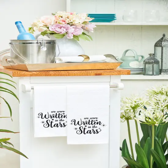 Written In The Star's Embroidered Waffle Weave Cotton Kitchen Towel {5}
