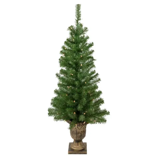 Northlight 5-Piece Pre-Lit Artificial Wolcott Spruce Christmas Entryway Set Green {4}